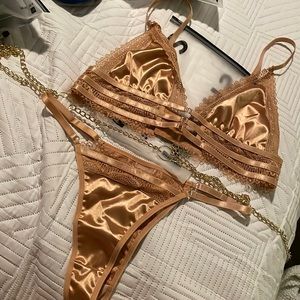 Gold lingerie pajama set